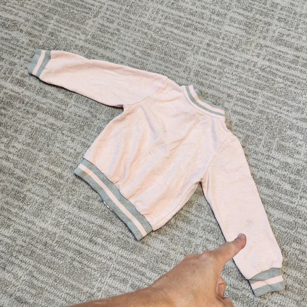 Hello Kitty toddler girls lightweight full zip jacket pink gray size 4